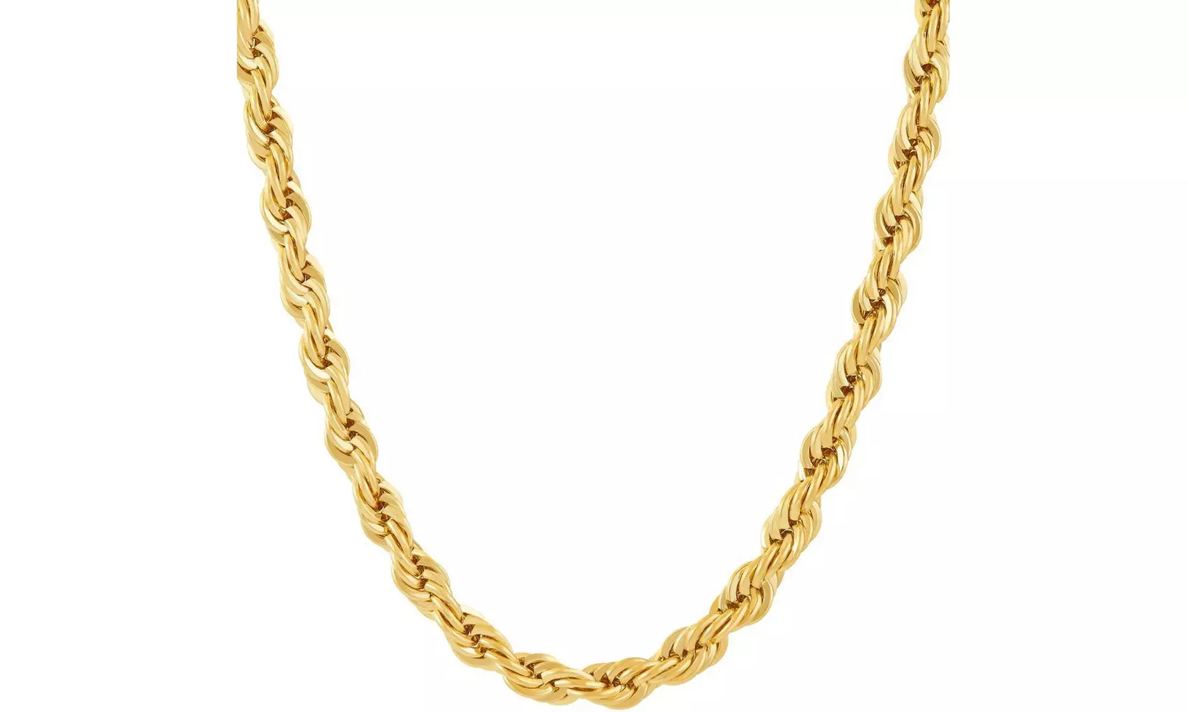 Gold Rope Chain- 6mm, 24K Overlay, Necklace for Men or Women