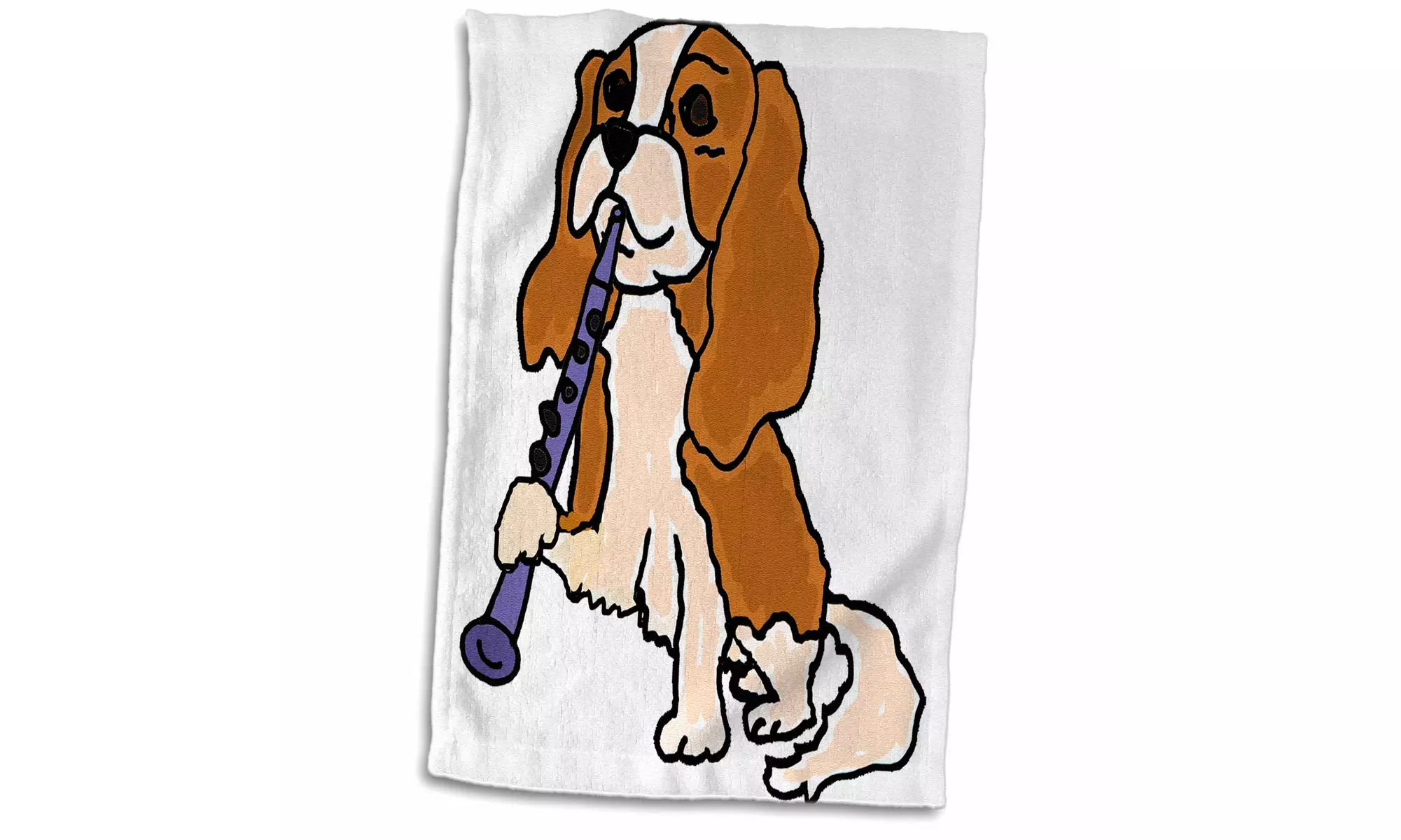 Towel - Funny Cute Cavalier King Charles Spaniel Playing Clarinet -15 by 22 inch - Primary Image