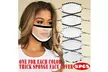 5PCS Prints Mask With Clear Window Visible Expression Face Cover - Second Medium