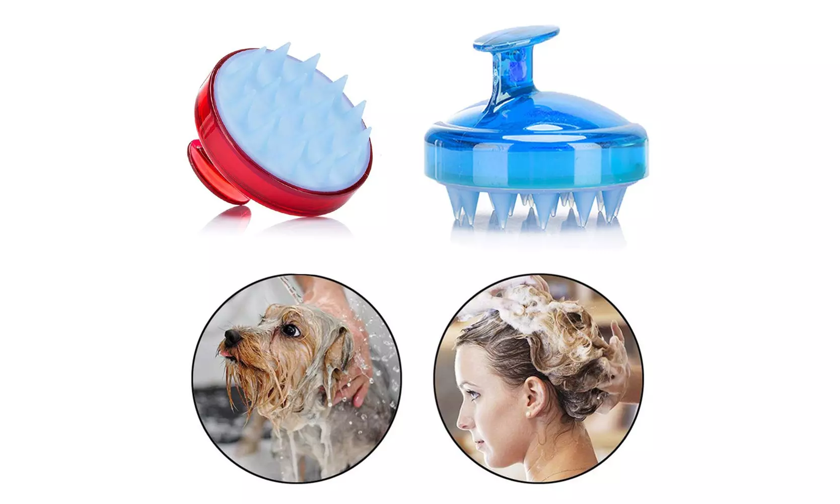 2 Pack Hair Scalp Massager Hair Shampoo Brush Scalp Care Brush - Second Medium