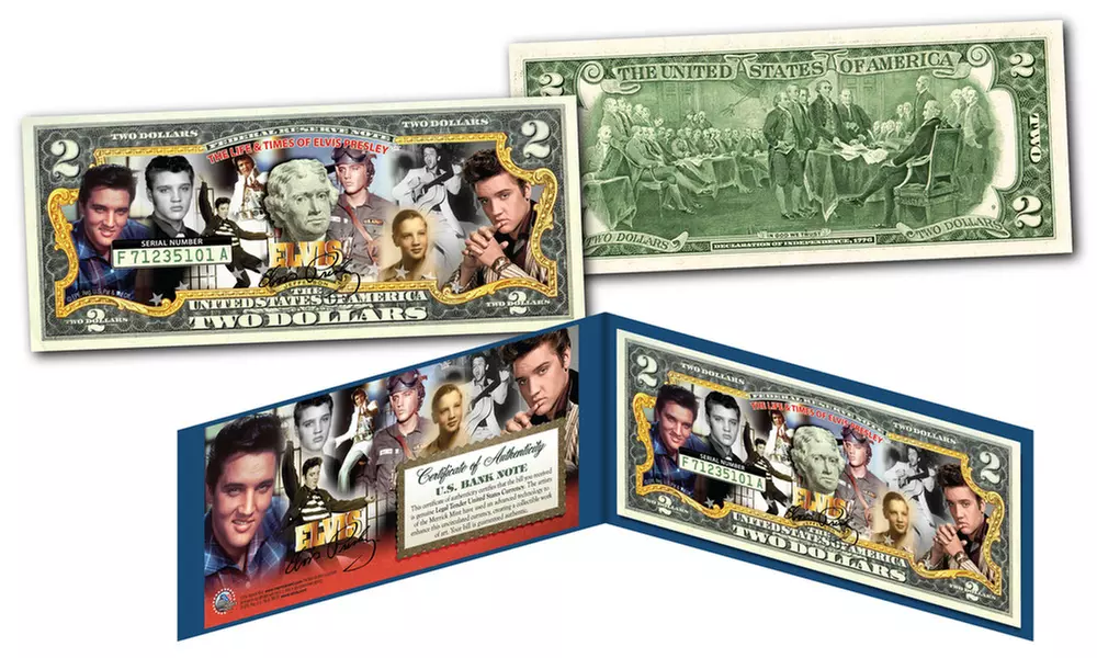 Elvis Presley Colorized U.S. $2 Bill - Primary Image