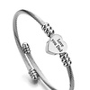 Image 2:  Love You Dad Heart Shaped Charm Cable Wire Adjustable Bangle 