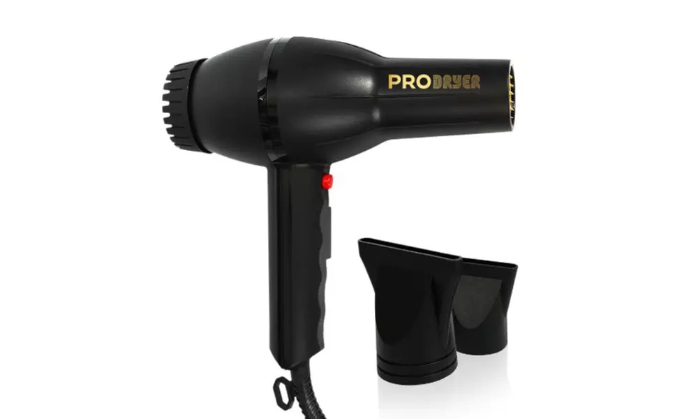 Prodryer Ionic Ceramic Tourmaline Hair Dryer with 2 Concentrator Nozzles - Primary Image