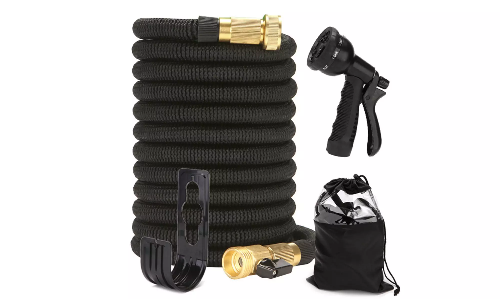 Expandable Garden Water Hose with Multi Purpose Nozzle & Solid Brass Connector - Second Medium