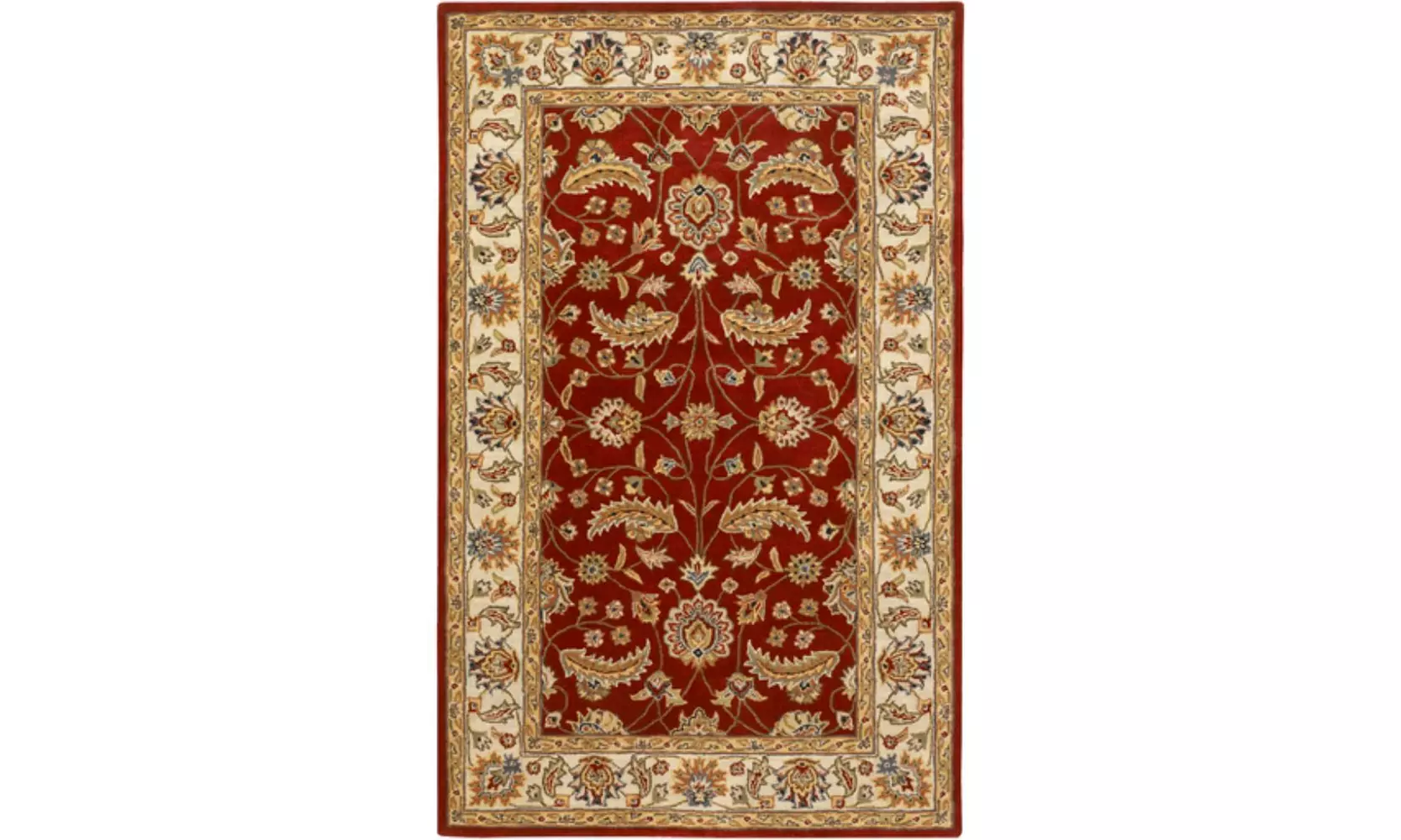 Surya Caesar Rug- 100 Pct Wool- Hand Tufted- Red/Ivory/Gold/Green/Sage/Rust - Primary Image