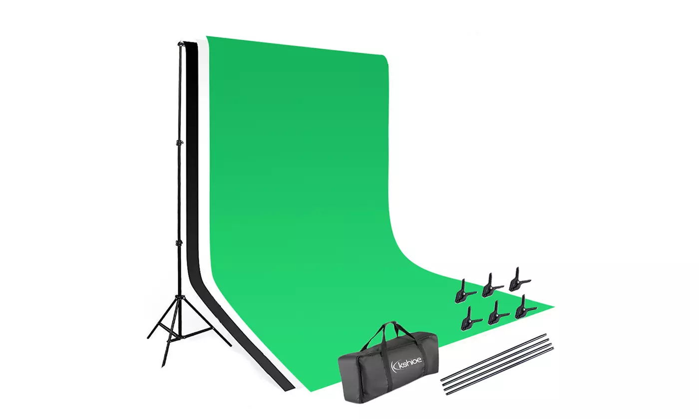  Non-woven Fabrics ,Background Stand, Photography Video Studio Backdrop Kit - Second Medium