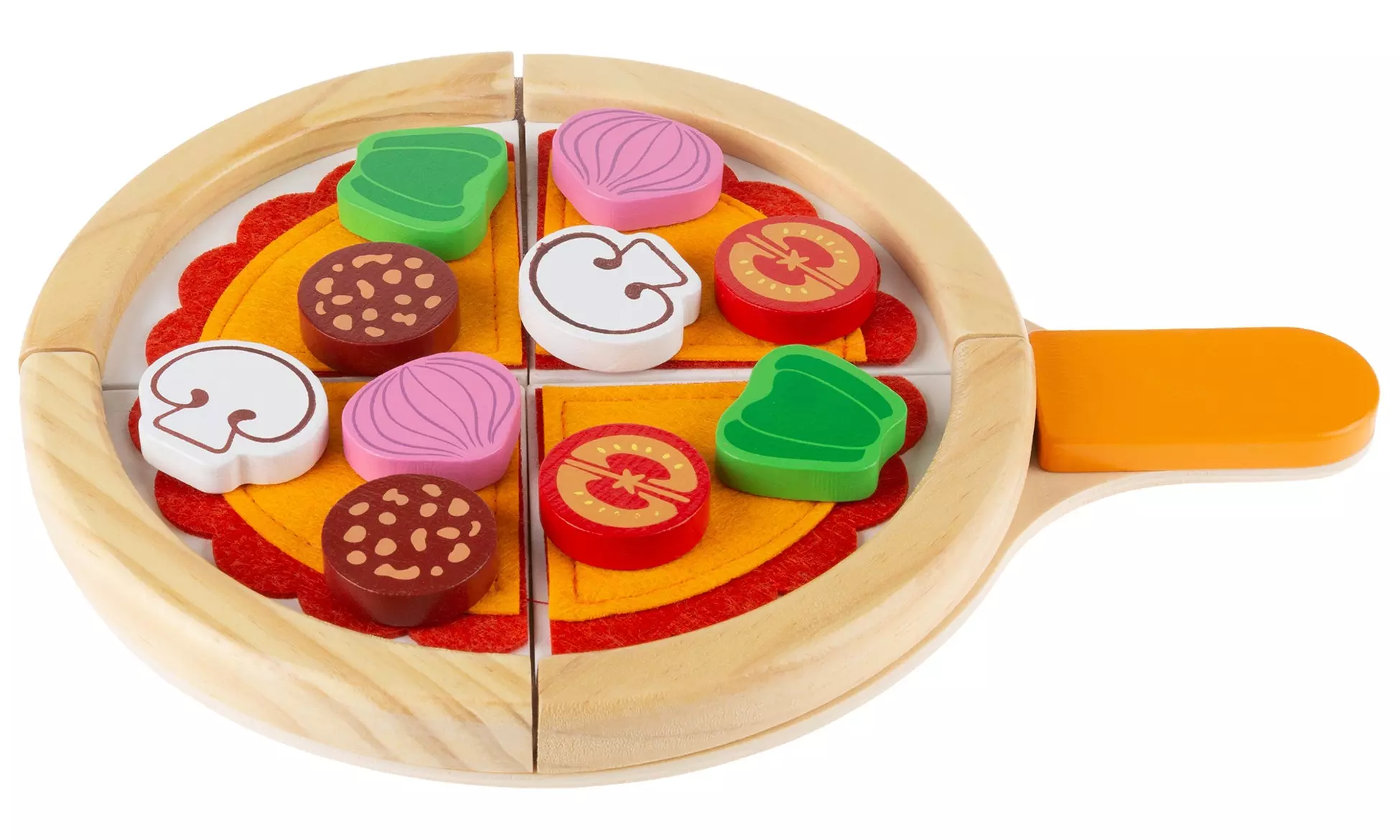 Hey! Play! Wooden Pretend Play Pizza Set (20-Piece) - Primary Image