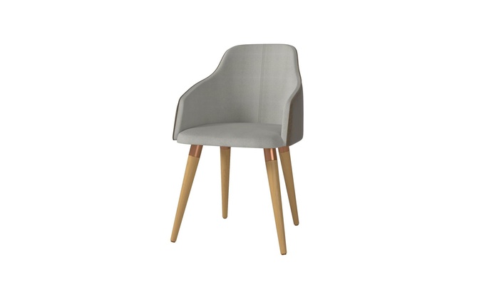 Martha Double Sided Fabric Leather Accent Chair Set Of 2 Groupon