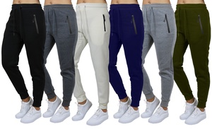 Women's Fleece-Lined Jogger Sweatpants With Zipper Side Pockets