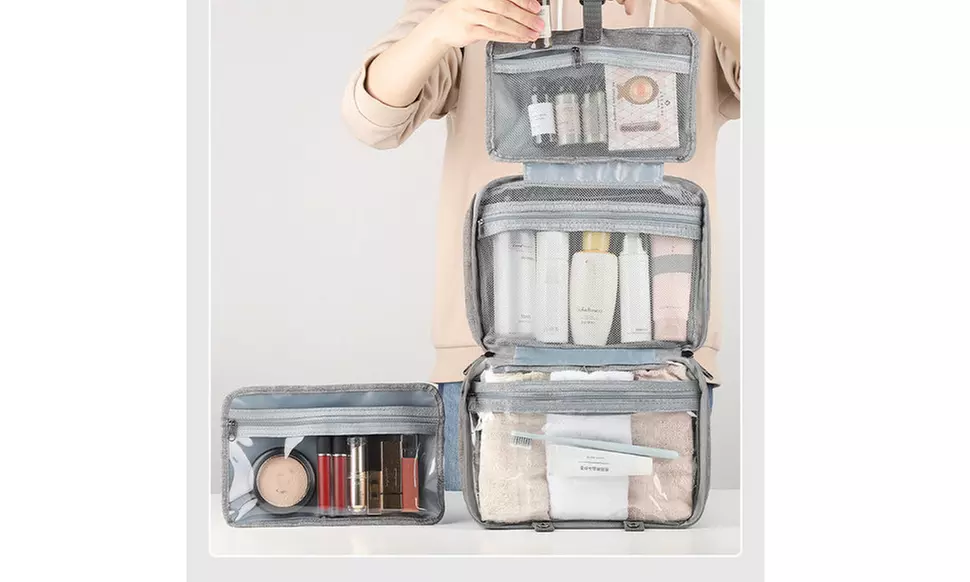 Hanging Toiletry Bag Tote Bag Makeup Cosmetic Bag Capacity Travel Organizer