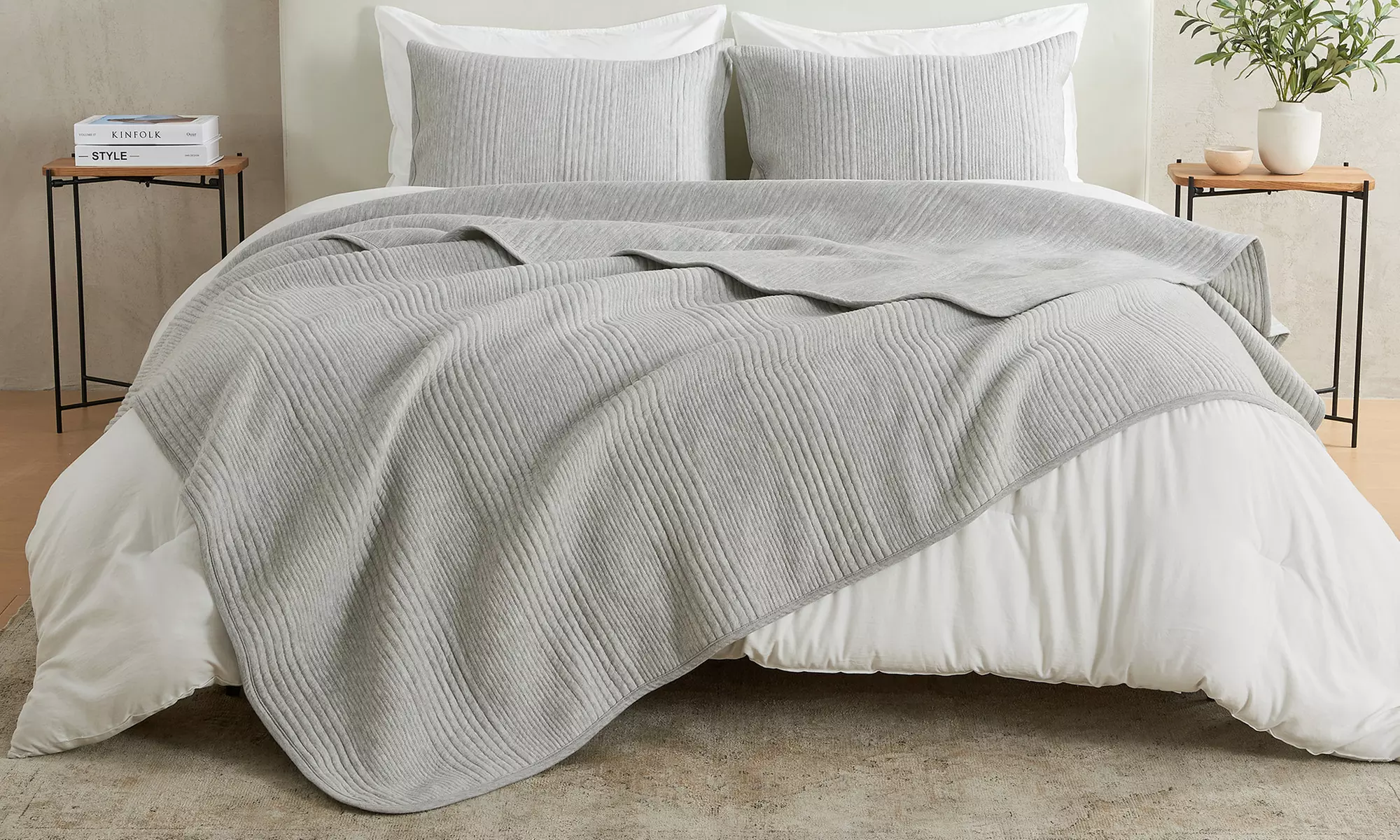 Ultra Soft Cotton Blend Jersey Knit Quilt Set