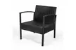 3 PC Rattan Wicker Furniture Table Chair Sofa Cushioned Patio Outdoor Gardening - Second Medium