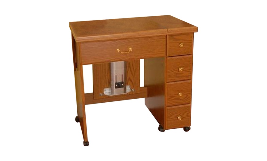 Arrow Sewing Cabinet Auntie Sewing Table with Shelves | Groupon