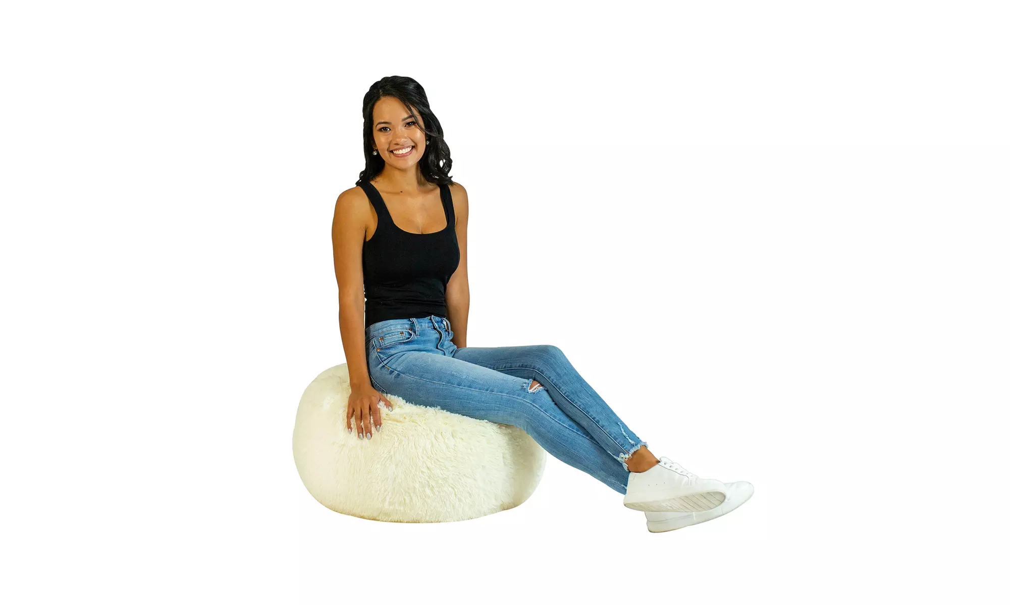AirCandy Mongolian Faux Fur Inflatable Chair & Ottoman   - Second Medium