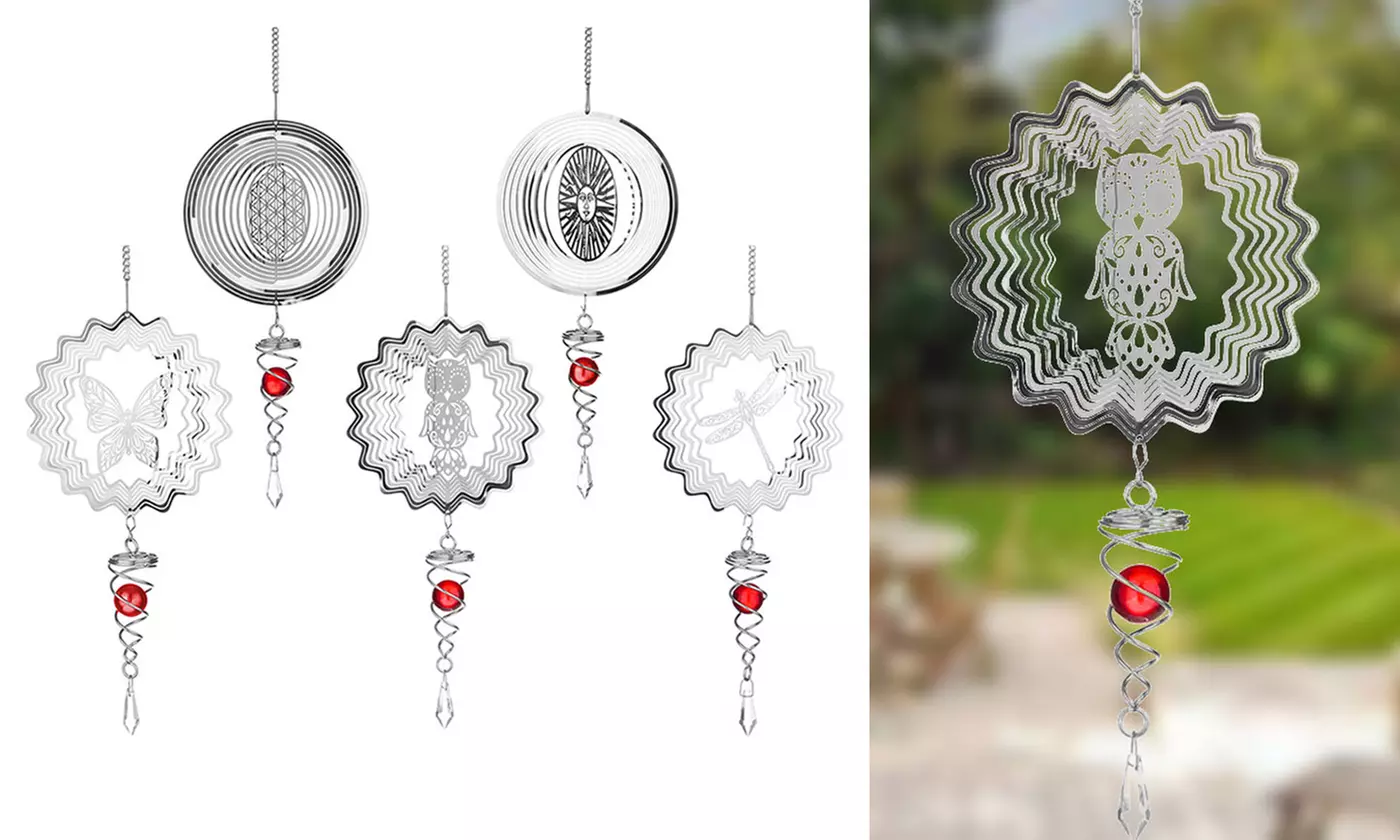 Steel 3D Windchime Wind Spinner Chimes Hanging Outdoor Garden Home Decor New - Primary Image