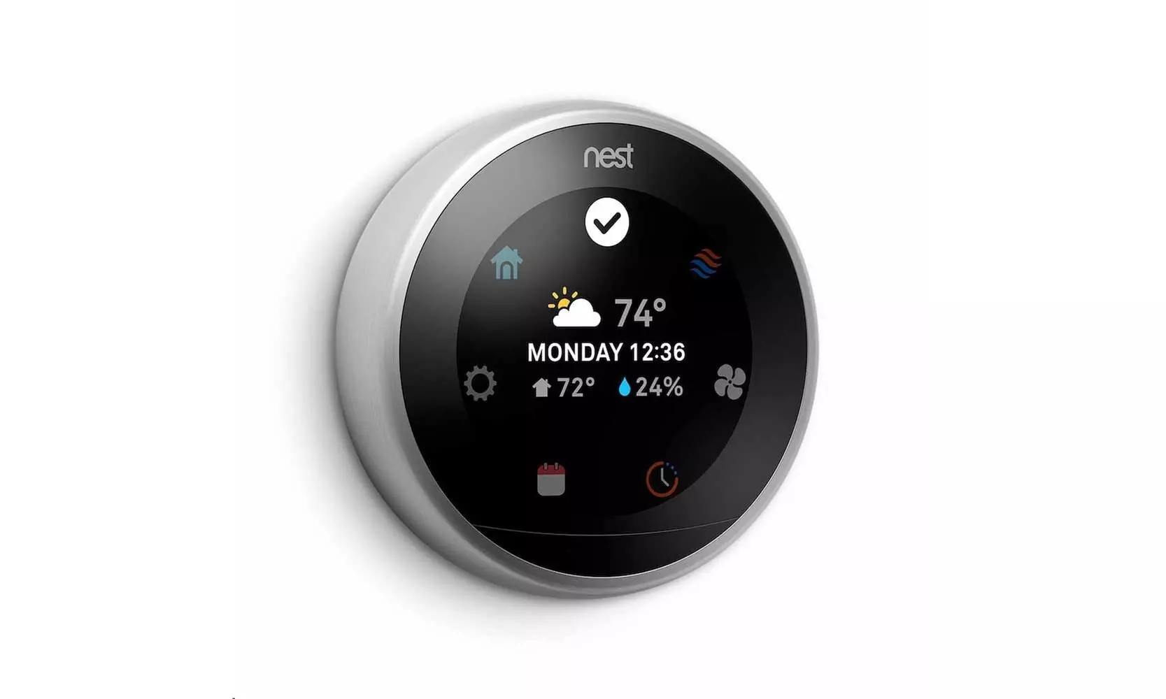 Nest T3007ES 3rd Gen. Learning Thermostat Temperature Control Stainless Steel - Second Medium
