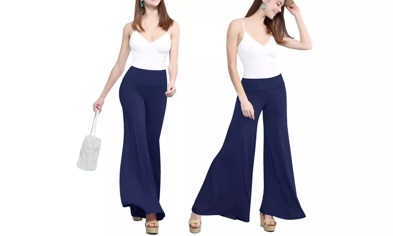 Made by Johnny Women's Casual Comfy Wide Leg Palazzo Pants