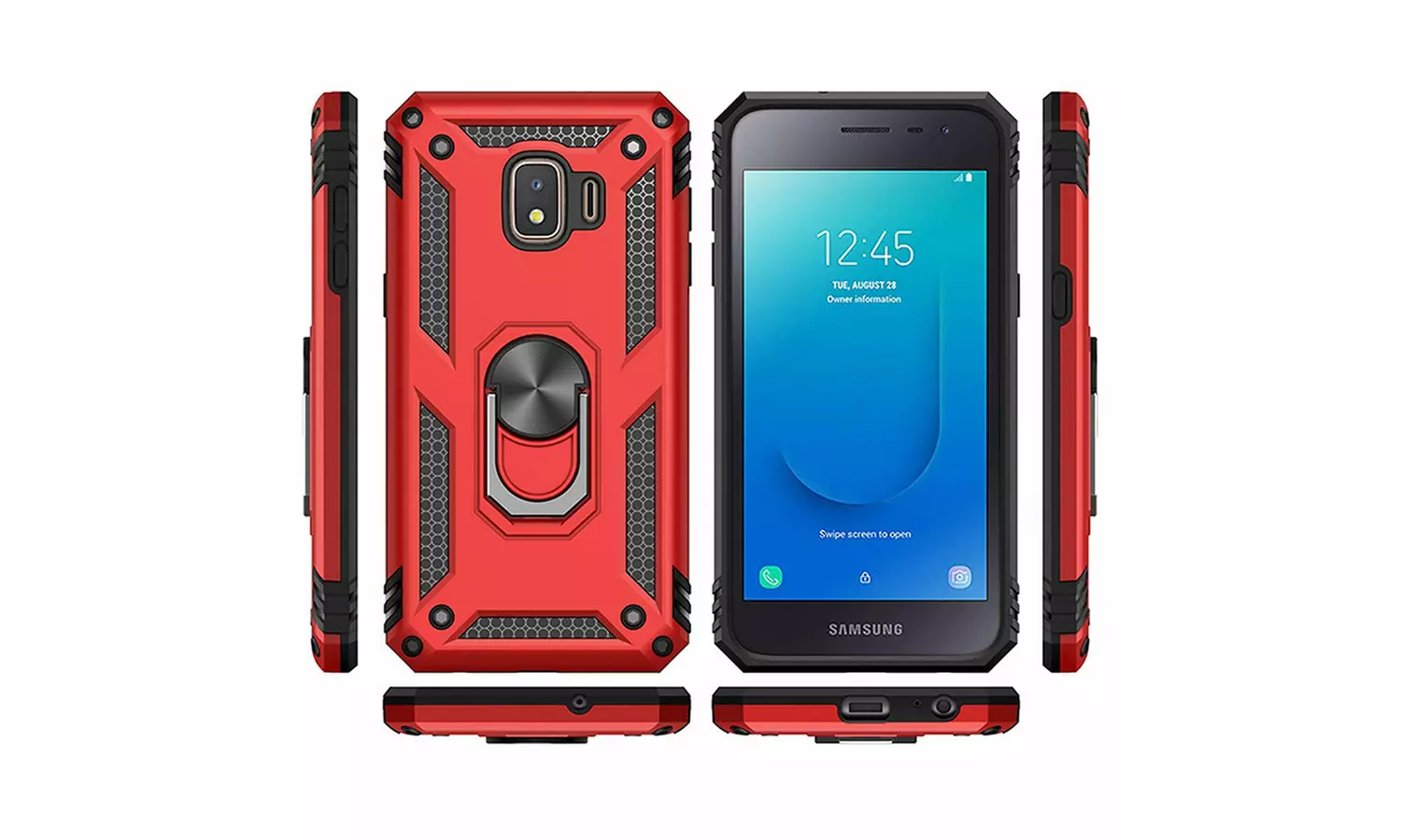 Impact Resist Dual Layers Magnetic Metal Ring Case for Samsung J2 Core - Primary Image