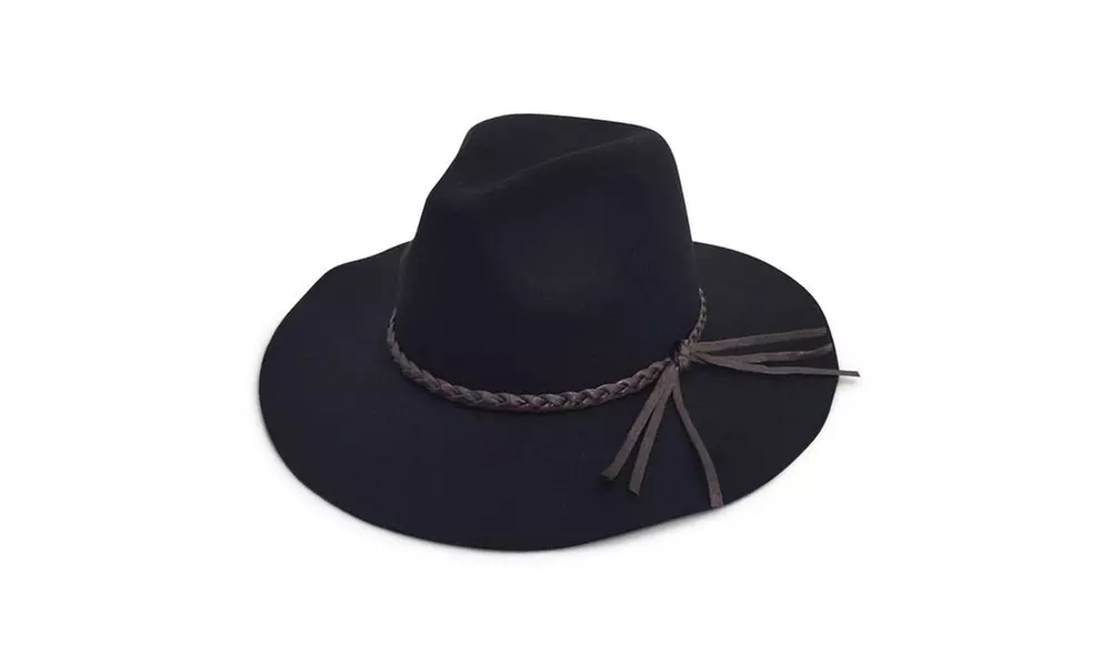 AccessHeadwear Alpas Devin Unisex Poly-Cotton Fabric Blend Felt Hat, Black - Primary Image