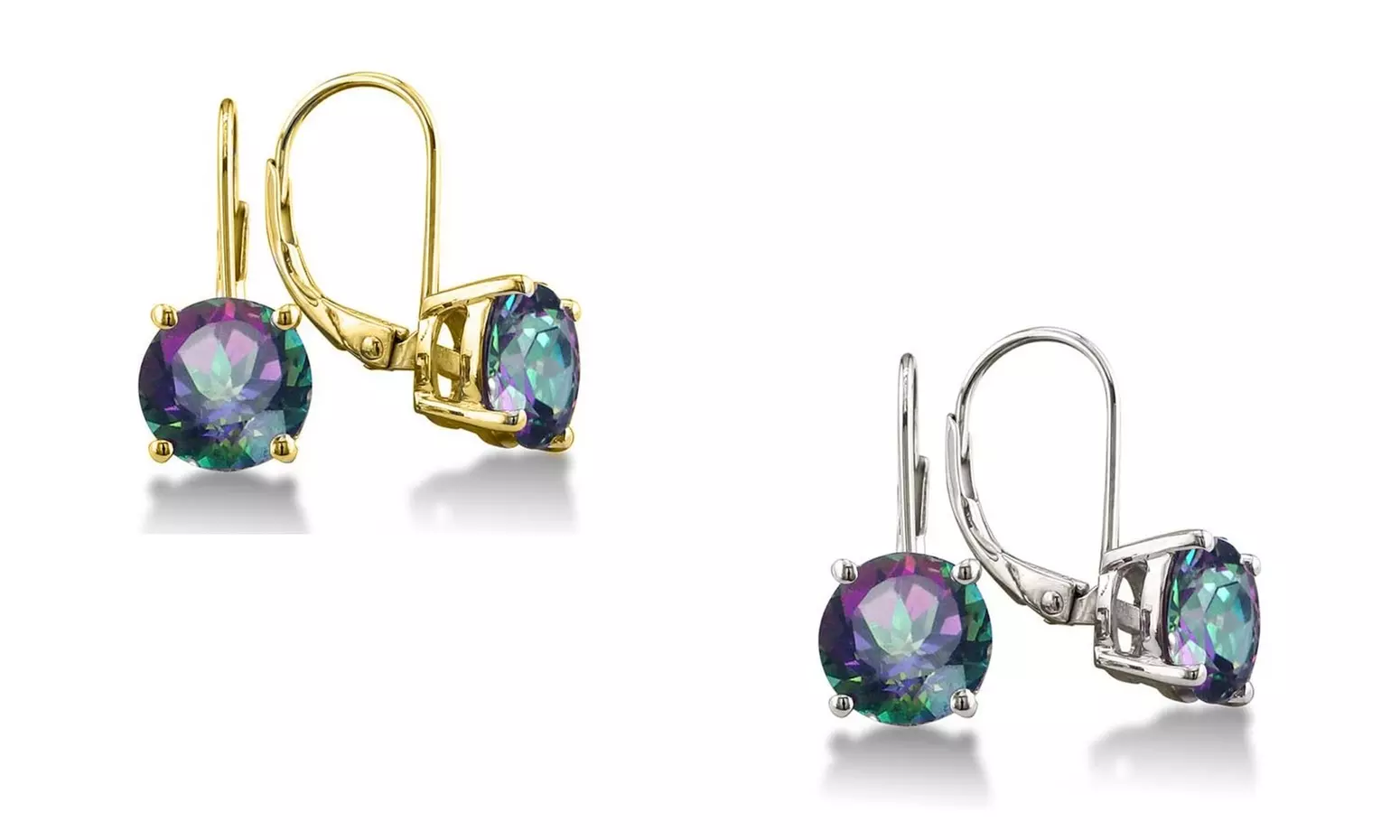 Rainbow Topaz Gemstone Leverback Earrings 1 or 2 Pair Option