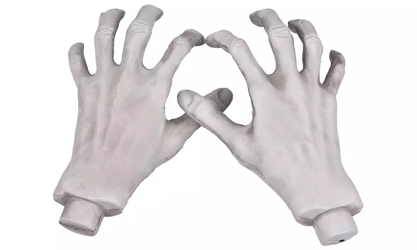 1 Pair Realistic Plastic Skeleton Zombie Hands for Halloween Terror Scary Props - Primary Image
