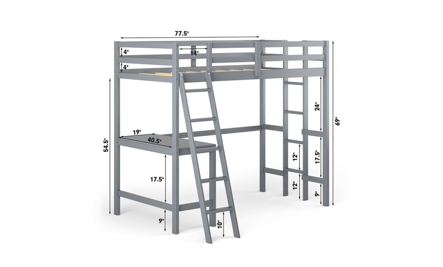 Up To 42% Off On Costway Twin Loft Bed Frame W 