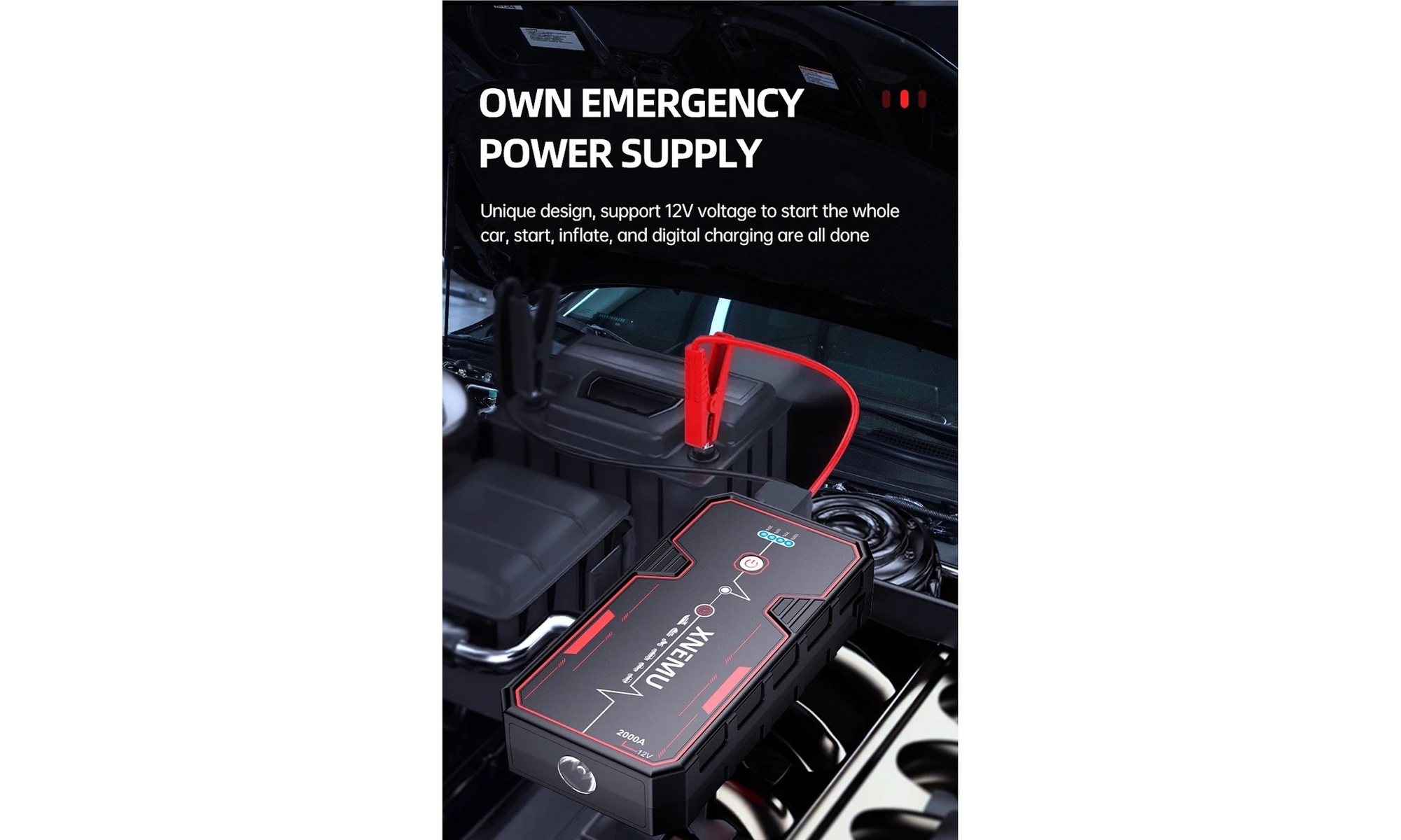 Portable Vehicle 2000A 12V Car Jump Starter