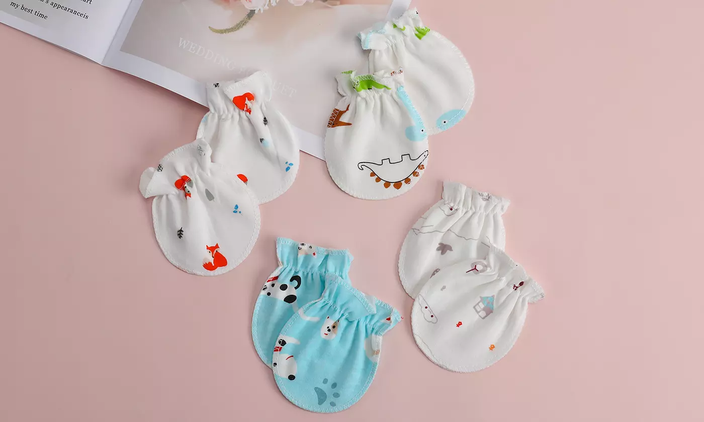 Baby Anti Scratching Soft Cotton Gloves Newborn Protection Face Scratch Mittens