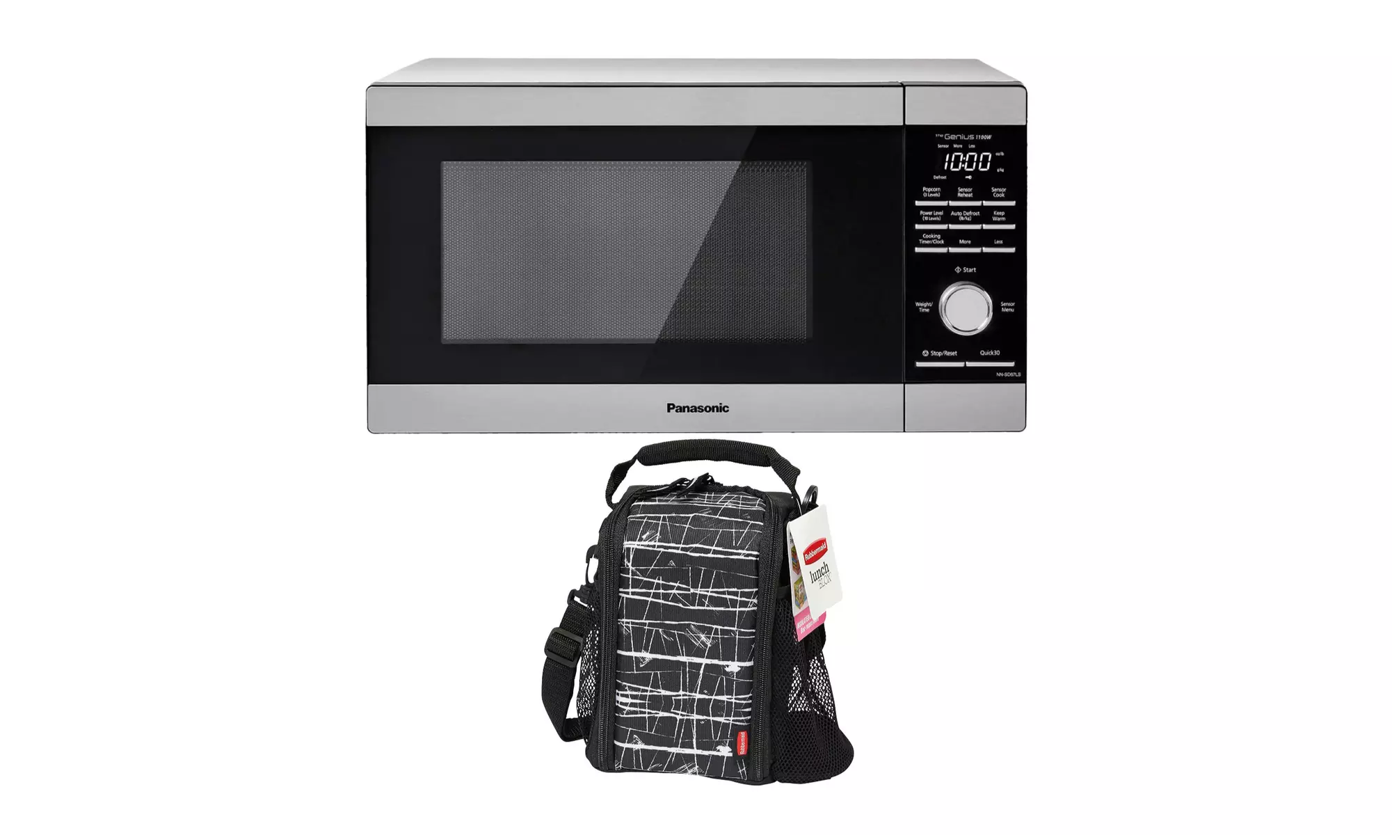 Panasonic Genius Sensor 1100W Countertop Microwave Oven (Stainless), Lunch Bag - Primary Image