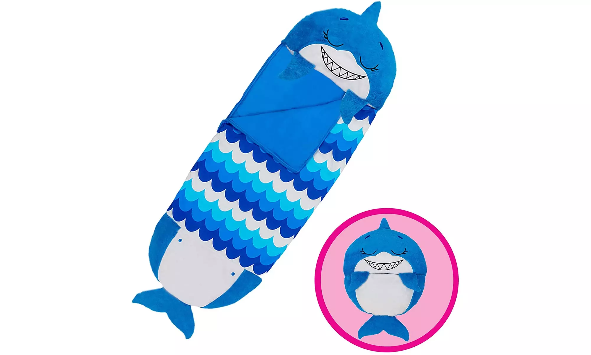Happy Nappers Blue Shark HYM16104 (Large) Pillow & Sleepy Sack - New - Primary Image