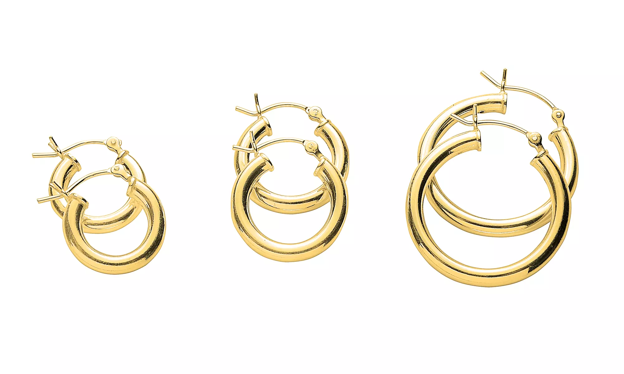 3 Pack Italian Hoop Earrings in sterling silver