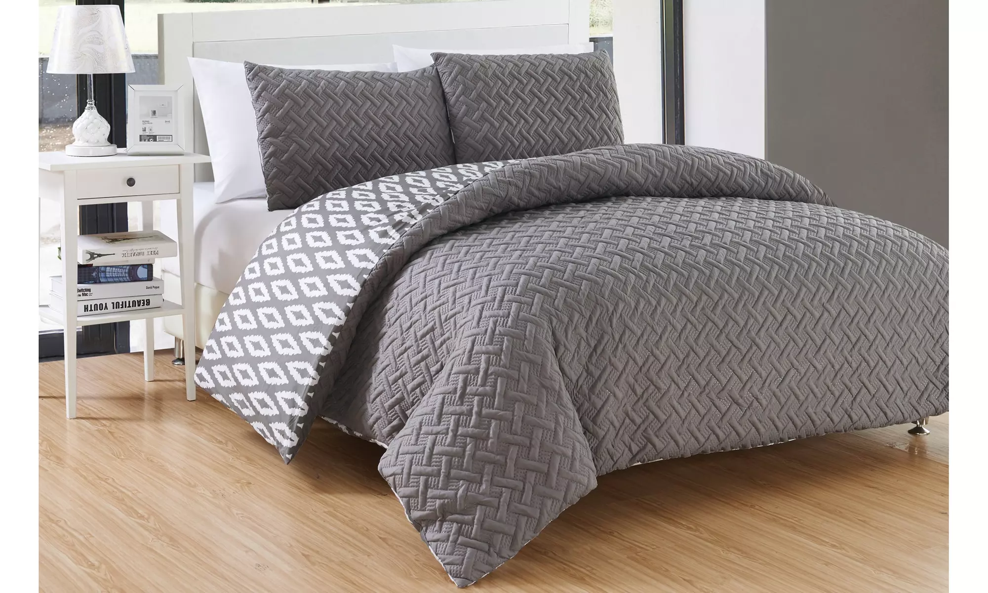  Alena Reversible Comforter Set 2 or 3 Piece Embossed - Primary Image