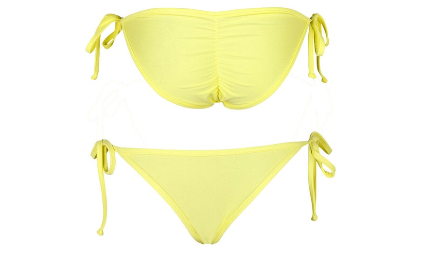 Image 8: Womens Swimwear Scrunch Brazilian V Cheeky Thong Bikini