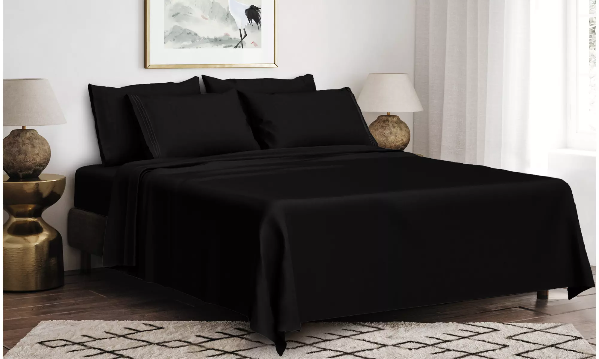 6PC Lux Decor Hypoallergenic Deep Pocket Bed Sheet Set (14 Colors!)