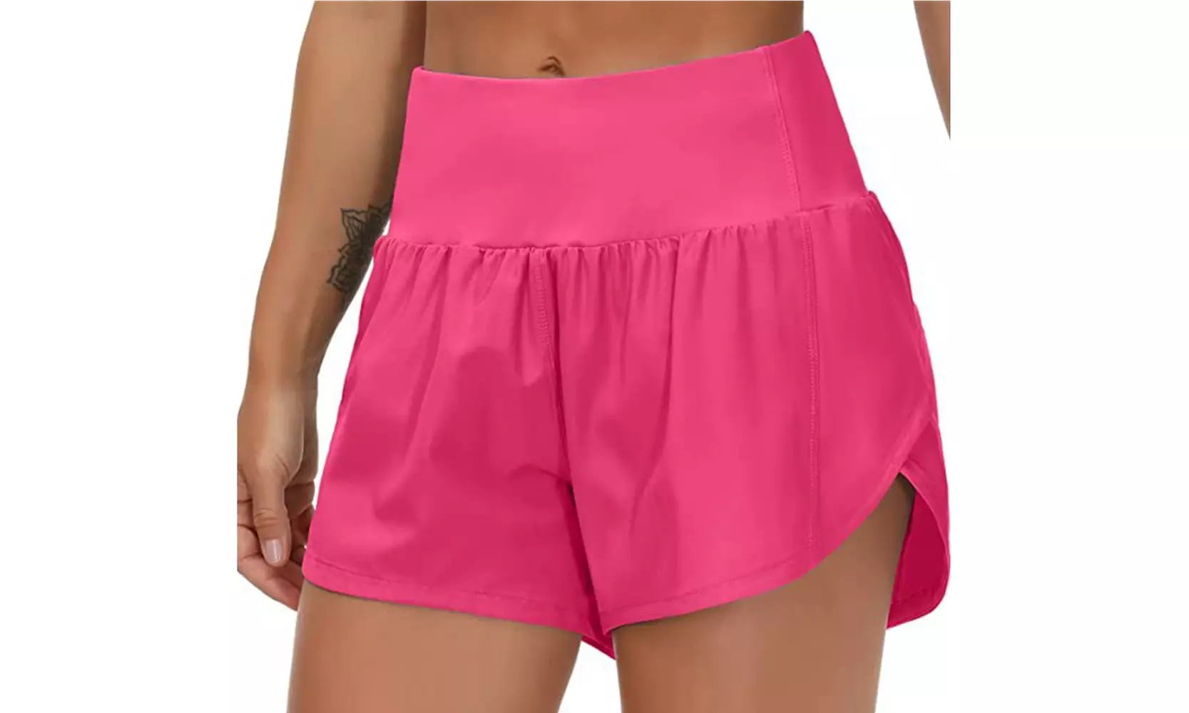 Women High Waisted Running Shorts Quick Dry Workout Shorts with Pockets