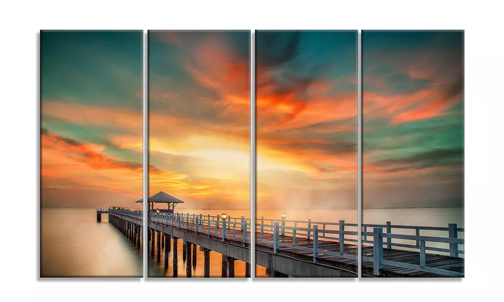 Large Multi-Panel Hand-Painted Textured Paintings and Gallery-Wrapped Canvas Art - Second Medium