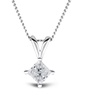 Image 3: 1/4ct-1ct TDW Princess Diamond Solitaire Pendant in 10k White Gold by De Couer