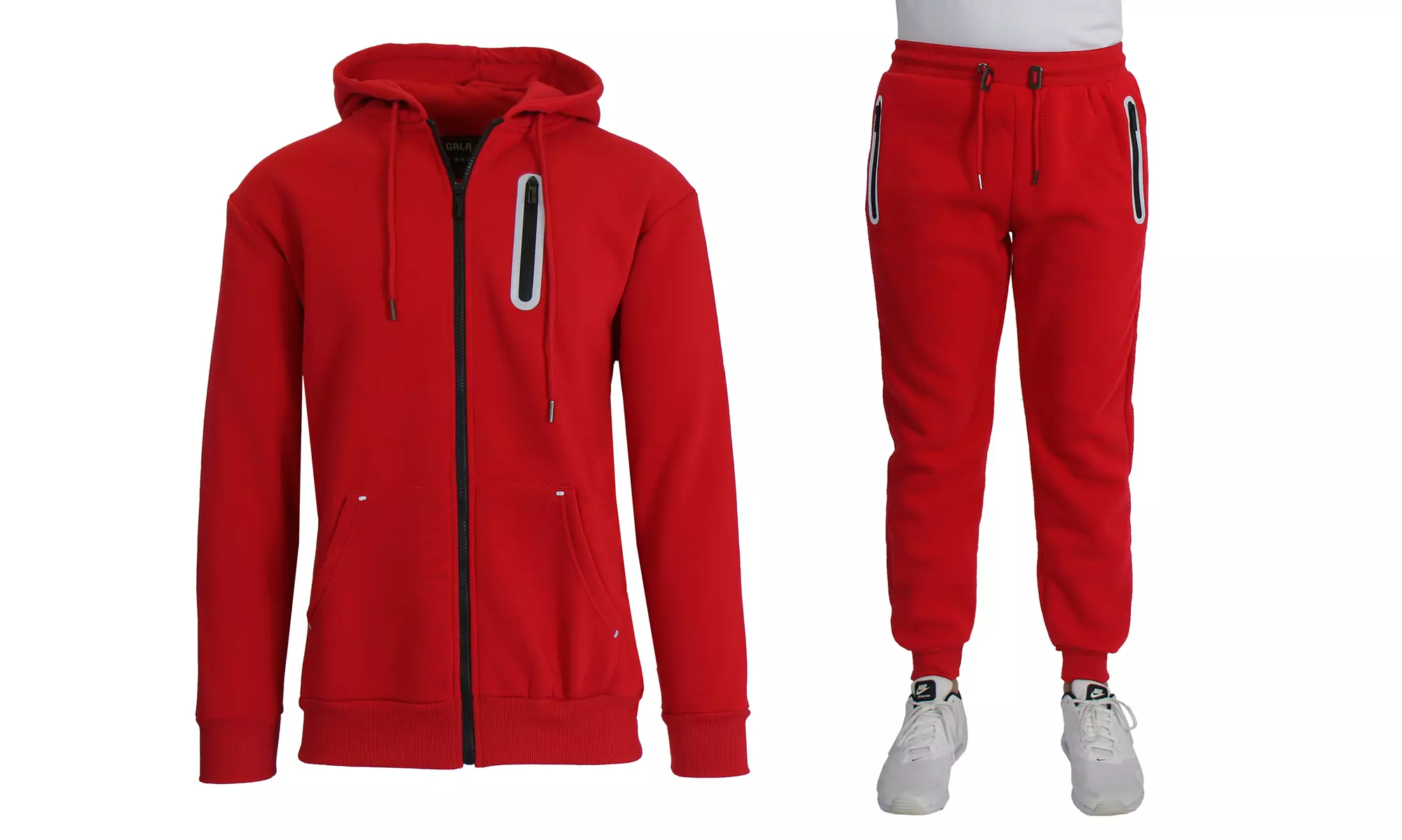 Men's Fleece-Lined Full-Zip Hoodie & Jogger 2-Piece Set (Multiple Styles) S-2XL
