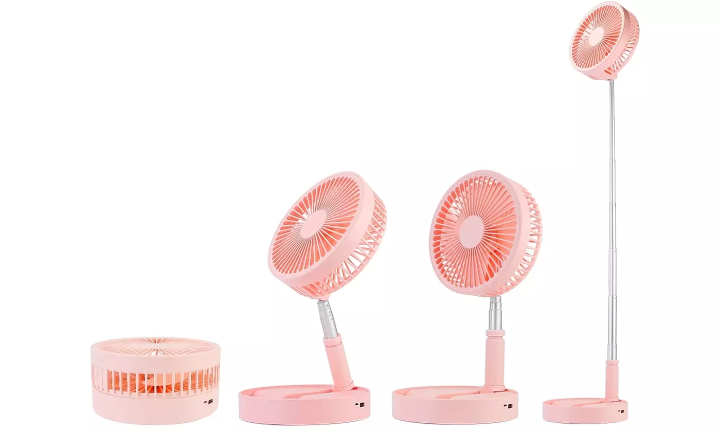 iMounTEK Tilting Angle Height Adjustable Retractable Folding Floor Desk Fan - Primary Image