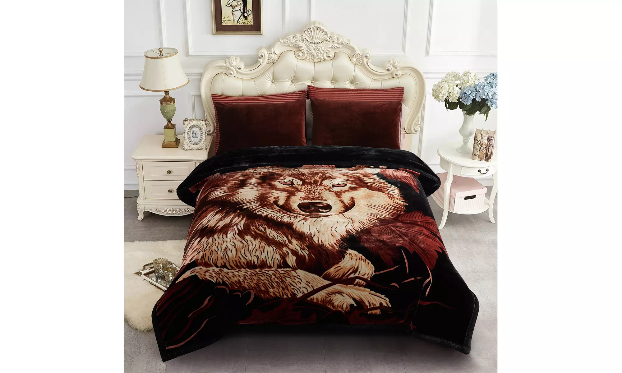 JML Heavy Fleece Blanket,2 Ply Printed Bed Blanket For King Size,85"x93",10Lb