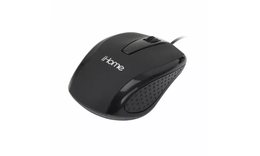 iHome Computer Classic Corded Optical Mouse, Black - Primary Image