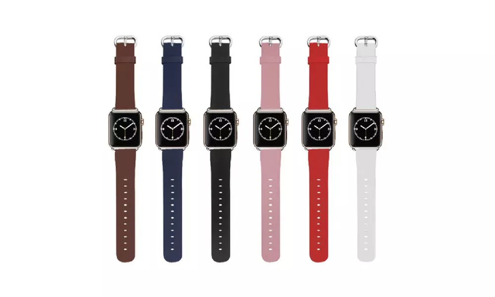 Waloo Leather Grain Apple Watch Band  - 2 Pack Bundle - Primary Image