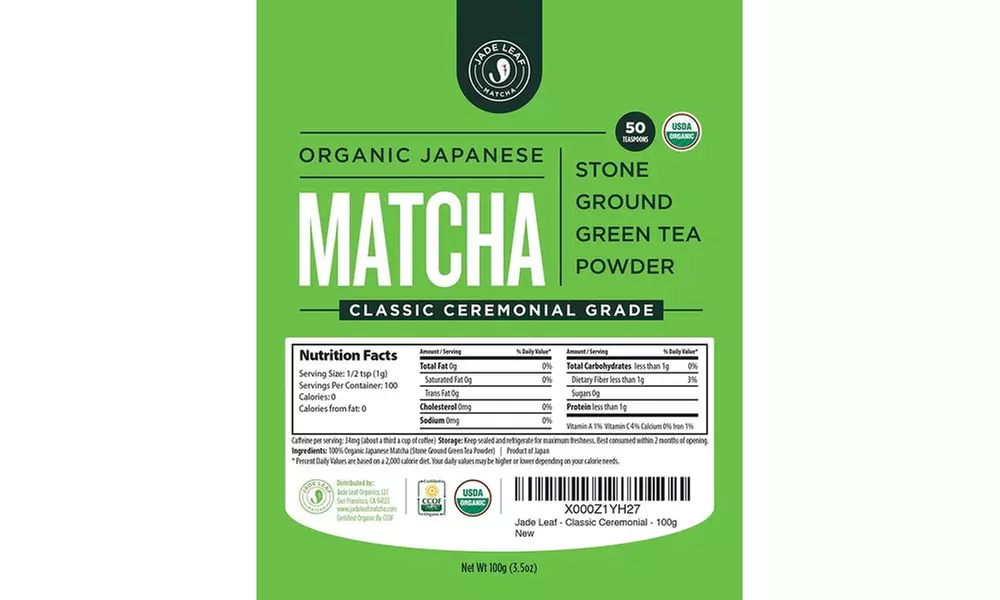 Jade Leaf Organics Organic Japanese Matcha Green Ceremonial Grade Tea Powder - Primary Image
