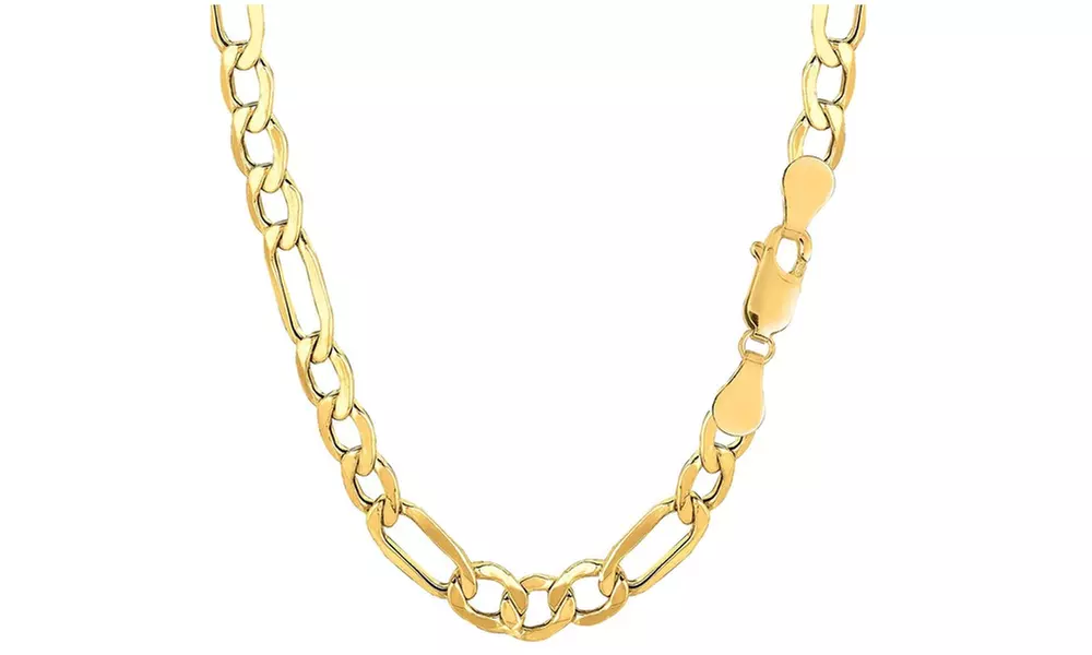 Men's 6.5MM Figaro Chain Necklace in 14K Solid Gold Hollow by Moricci - Primary Image