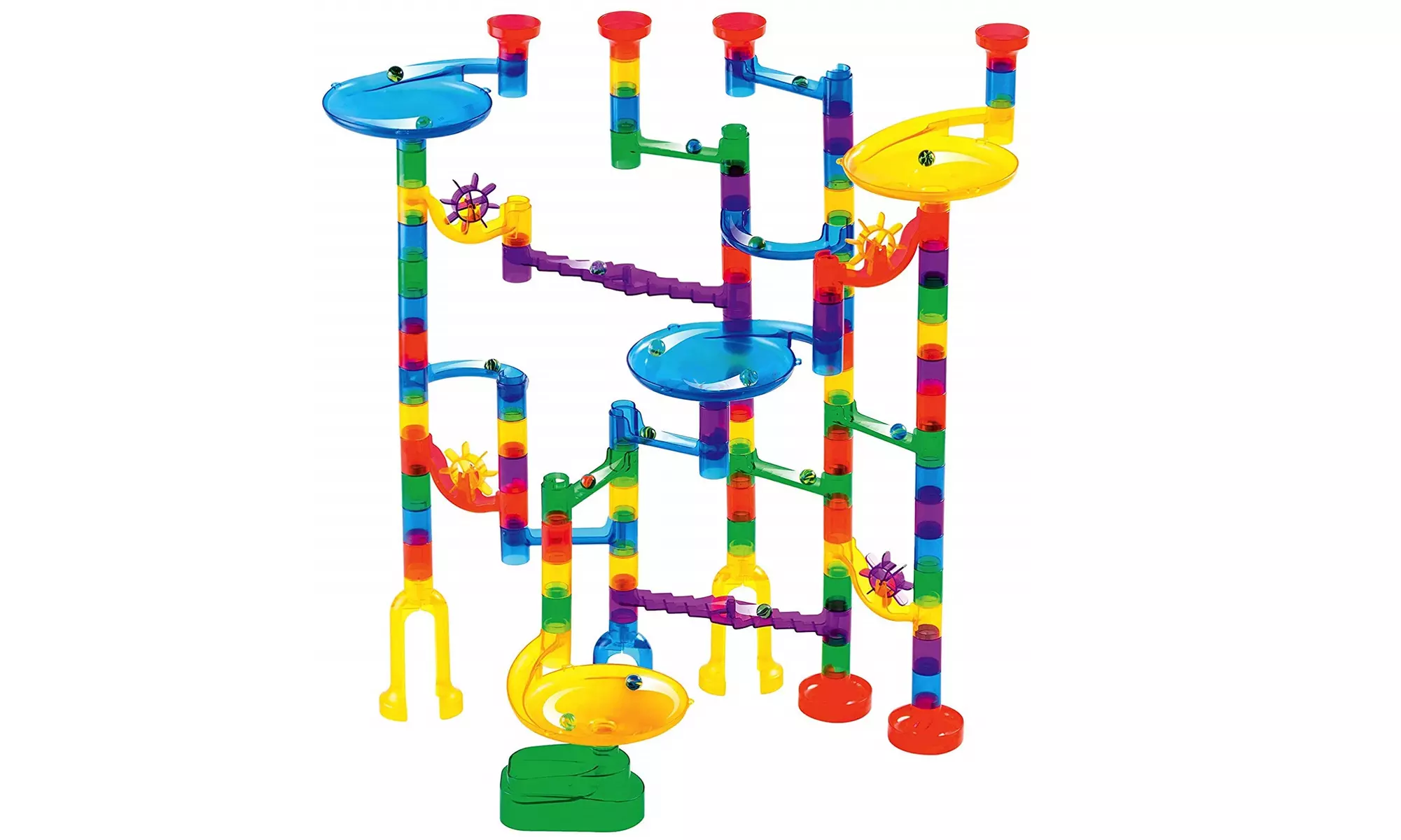 Marble Genius Marble Run Starter Set 130 Complete Pieces & Free Instruction App - Primary Image
