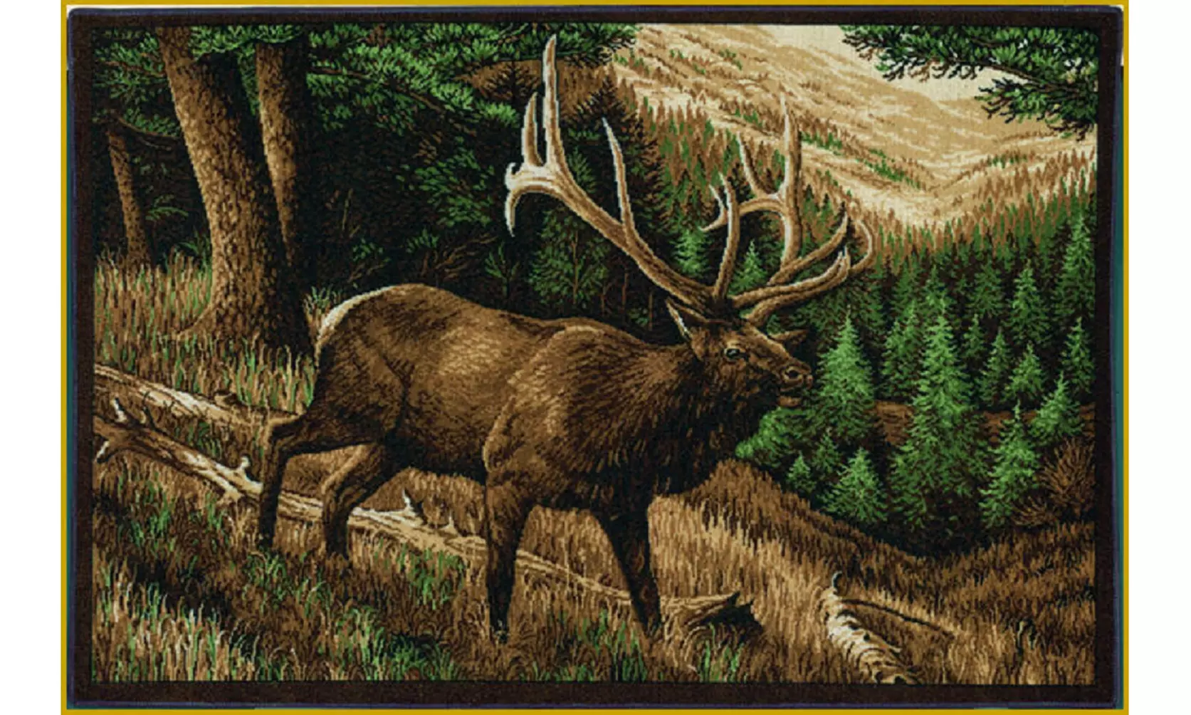 Custom Printed Rugs 37 x 52 in. Elk Roaming the High Country Rug - Primary Image