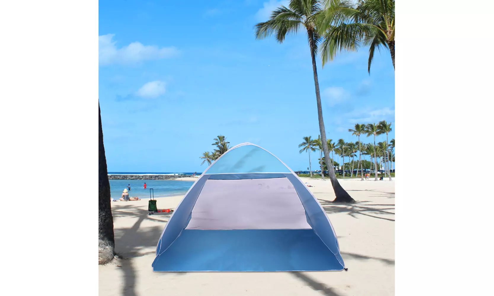  Beach Tent Sun Umbrella 2-3 Person Fishing Beach Shelter Blue - Second Medium