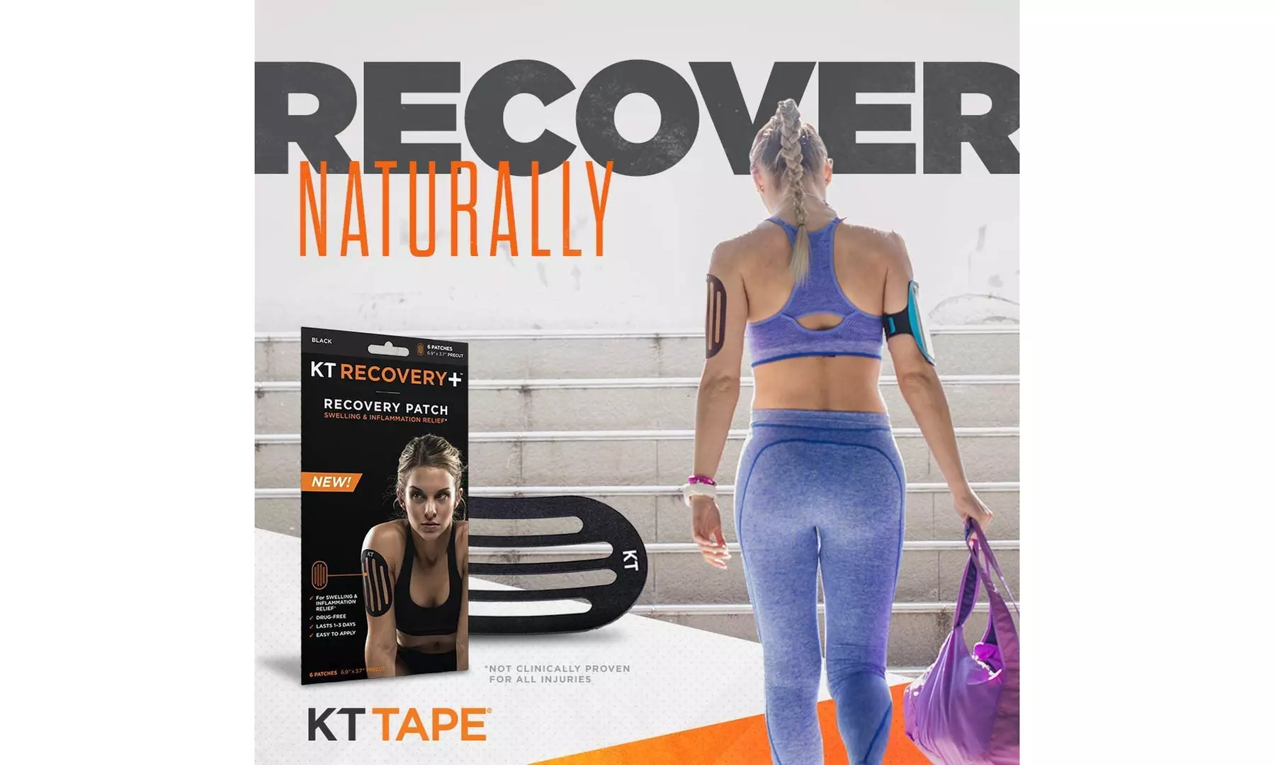 KT Tape Recovery Edema Patch 4 Piece, Black - Second Medium
