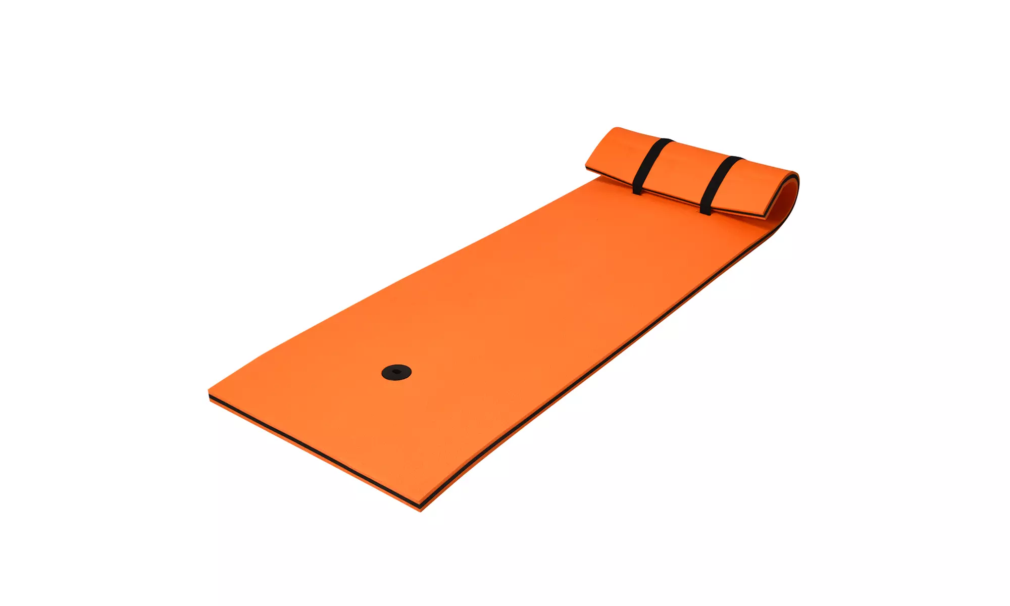 3-Layer Tear-Resistant Foam Floating Pad Island Water Sports Relaxing Orange - Primary Image