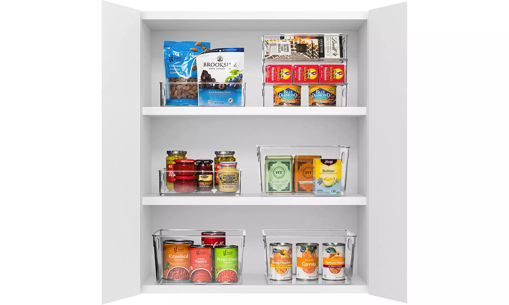 Sorbus Clear Organizer Storage Bins for Fridge, Freezer and Pantry (10-Pack)